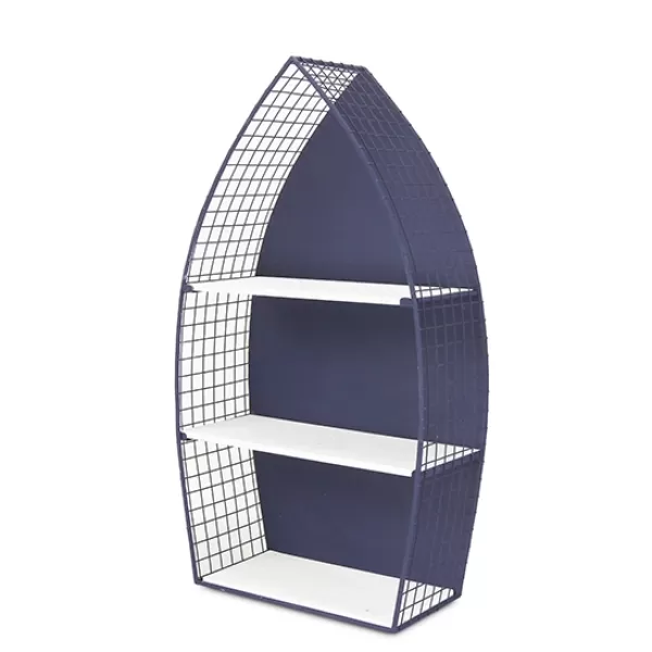 Shelves-Kirkland's Home Large Navy And White Rowboat Bookshelf, 30 In.