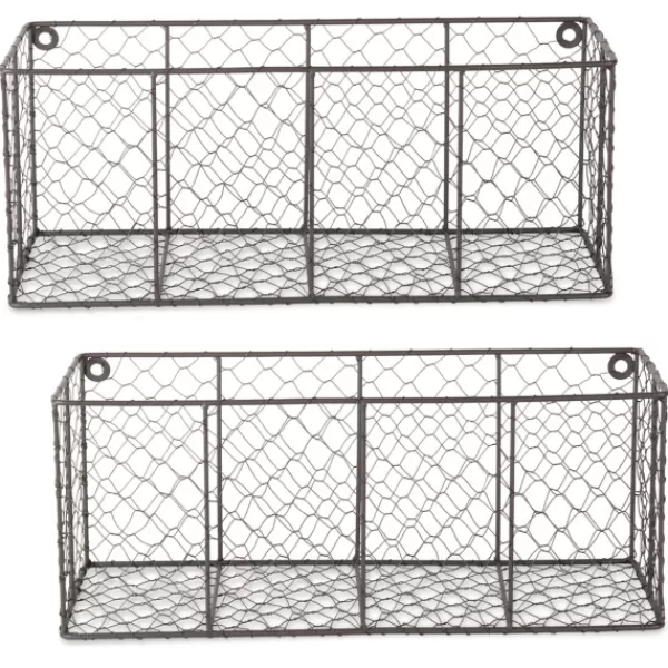 Wall Storage-Kirkland's Home Large Wall Hanging Chicken Wire Baskets, Set Of 2