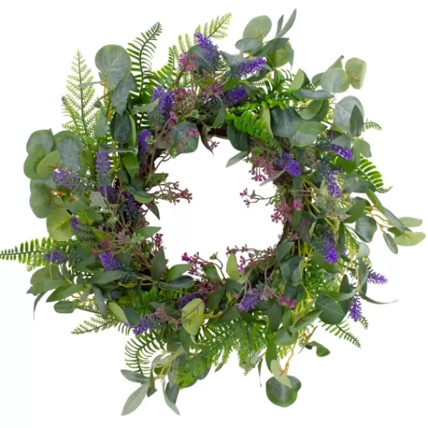 Wreaths-Kirkland's Home Lavender And Catnip Wild Floral Wreath Green/Purple
