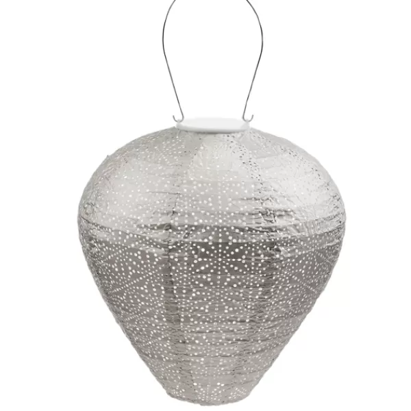 Outdoor Lighting-Kirkland's Home Led Taupe Balloon Outdoor Hanging Lantern Gray