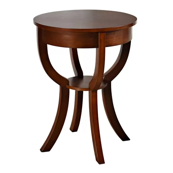Accent & End Tables-Kirkland's Home Leila Round Cherry Accent Table Brown