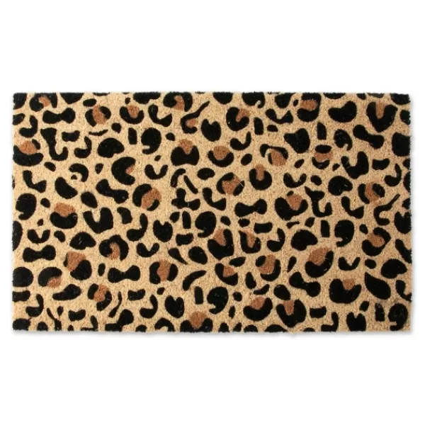 Doormats-Kirkland's Home Leopard Print Coir Doormat Tan/Black/Brown