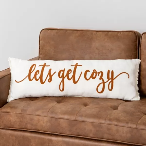 Pillows-Kirkland's Home Let'S Get Cozy Lumbar Pillow Ivory/Orange