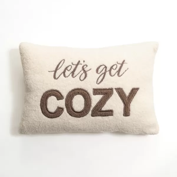 Pillows-Kirkland's Home Let'S Get Cozy Teddy Fur Pillow White/Brown