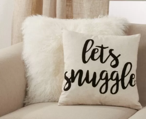 Pillows-Kirkland's Home Let'S Snuggle Embroidered Throw Pillow Tan/Black