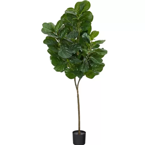 Trees & Topiaries-Kirkland's Home Lifelike Fiddle Leaf Fig In Nursery Planter, 6 Ft.