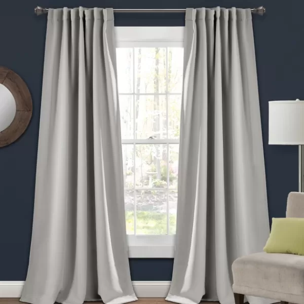 Curtains & Drapes-Kirkland's Home Light Blackout Curtain Panel Set, 95 In. Gray