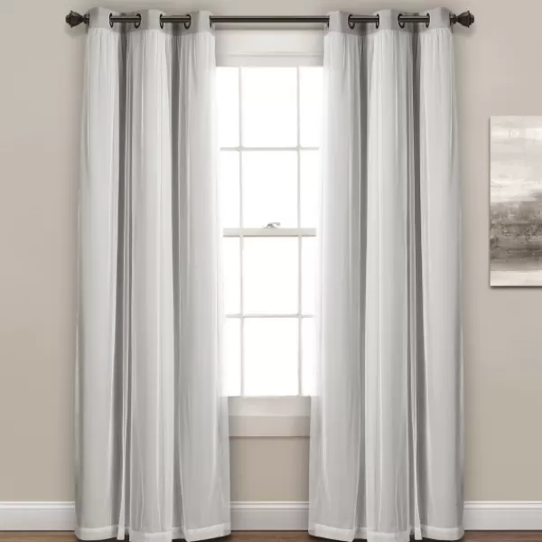 Curtains & Drapes-Kirkland's Home Light Curtain Panel Set With Overlay, 108 In. Gray