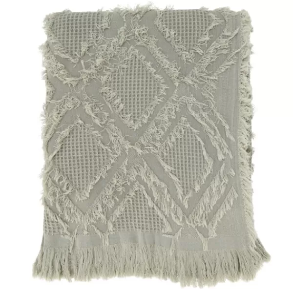 Blankets & Throws-Kirkland's Home Light Diamond Pattern Throw Blanket Blue