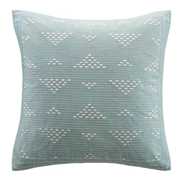 Pillows-Kirkland's Home Light Embroidered Triangle Accent Pillow Blue