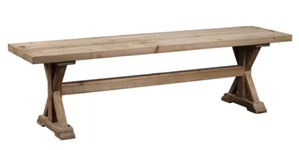 Benches & Ottomans-Kirkland's Home Light Reclaimed Wood Hourglass Base Bench Brown