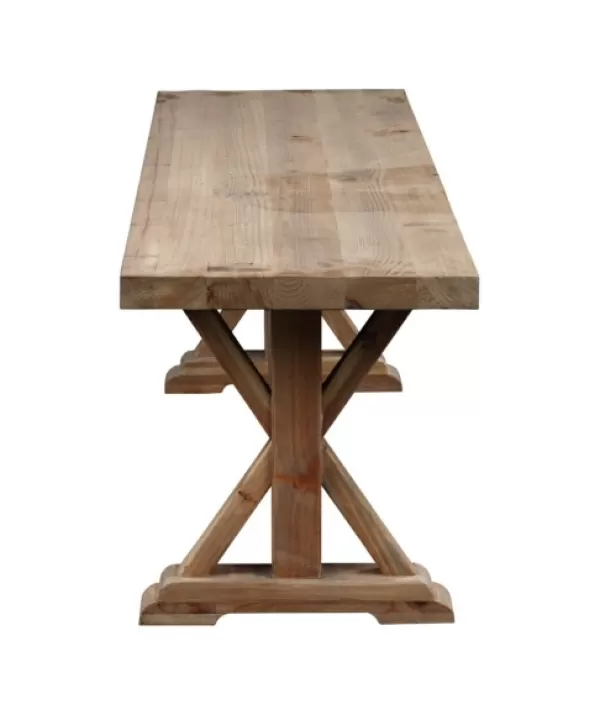Benches & Ottomans-Kirkland's Home Light Reclaimed Wood Hourglass Base Bench Brown