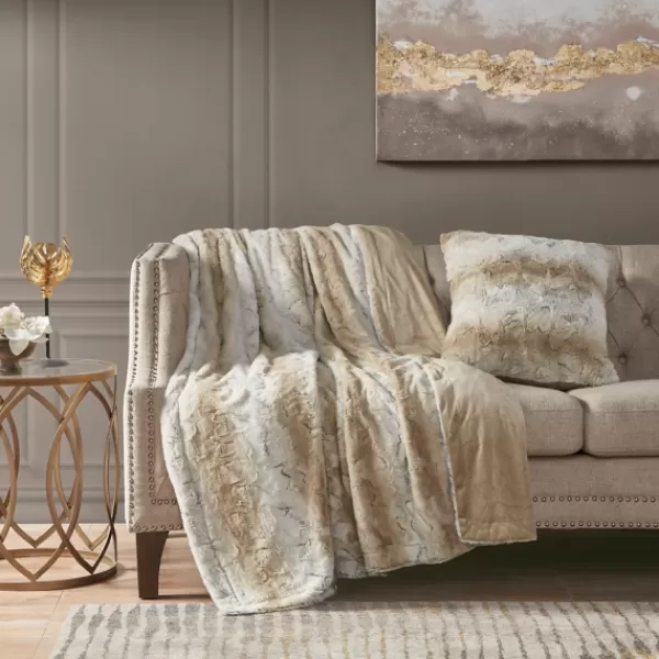 Pillows-Kirkland's Home Light Textured Faux Fur Pillow Brown