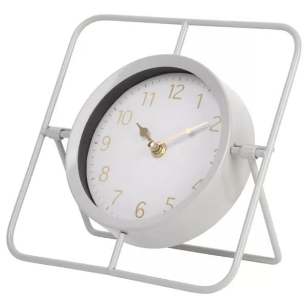 Decorative Accents-Kirkland's Home Linear Lines Tabletop Clock Gray