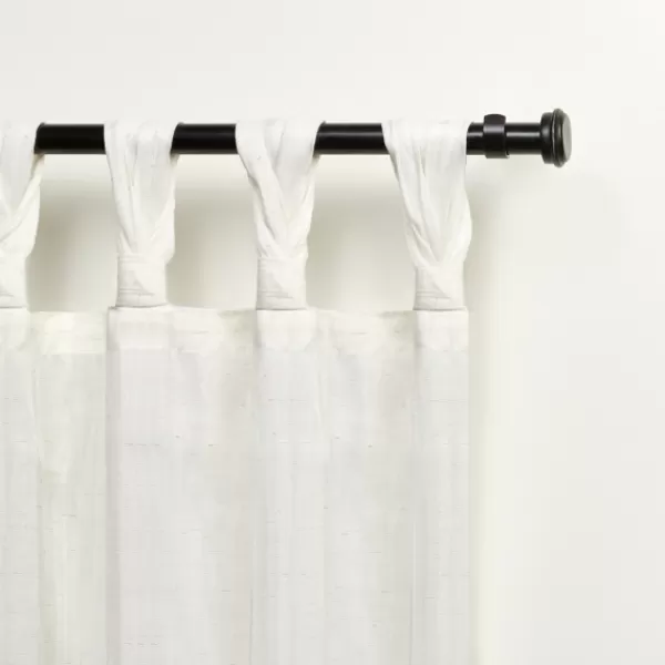 Curtains & Drapes-Kirkland's Home Linen Braided Top Curtain Panel Set, 84 In. White