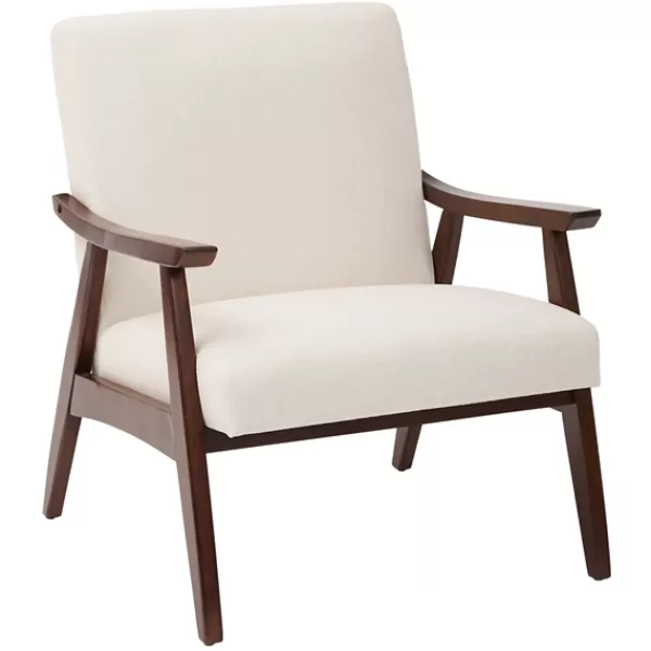 Accent Chairs-Kirkland's Home Linen Mid-Century Desmond Accent Chair White