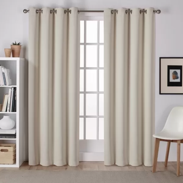 Curtains & Drapes-Kirkland's Home Linen Sateen Curtain Panel Set, 96 In. Tan