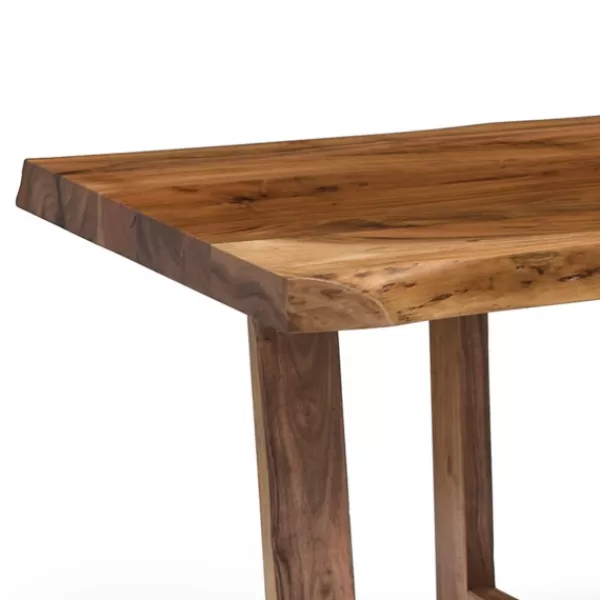 Coffee Tables-Kirkland's Home Live Edge Coffee Table With Crossed Legs, 42 In. Tan