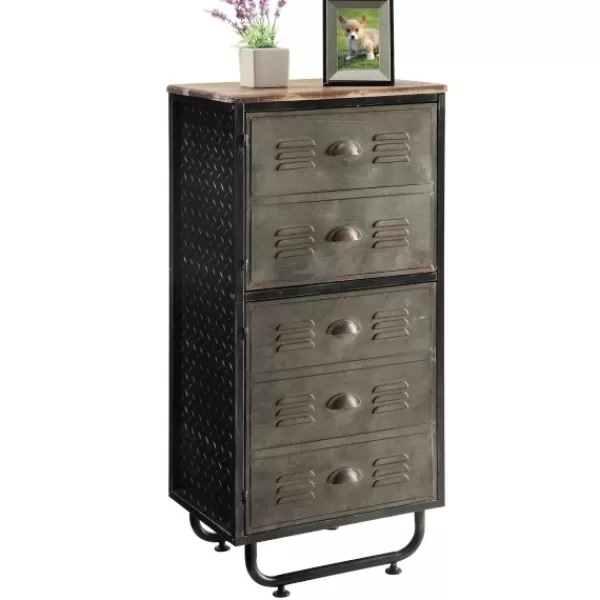 Cabinets & Sideboards-Kirkland's Home Locker 2-Door Cabinet Gray