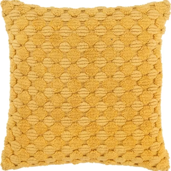 Pillows-Kirkland's Home Looped Cotton Throw Pillow Yellow