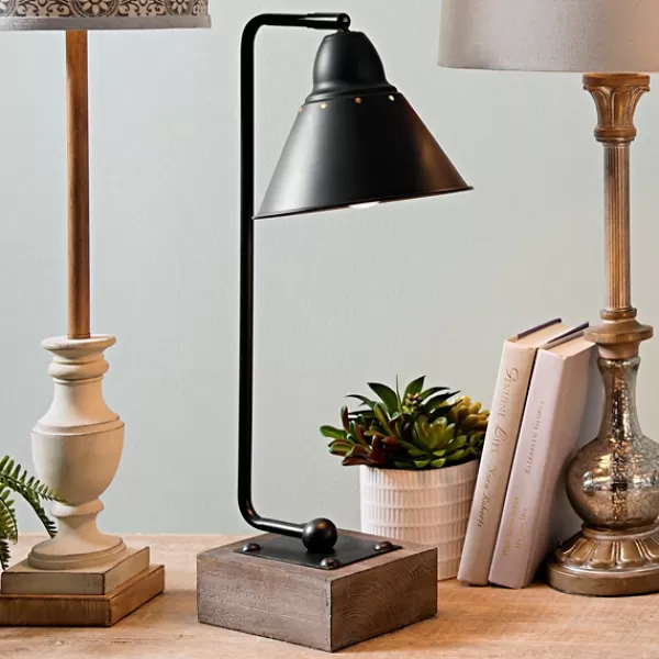 Table Lamps-Kirkland's Home Louis Matte Metal And Wood Table Lamp Black