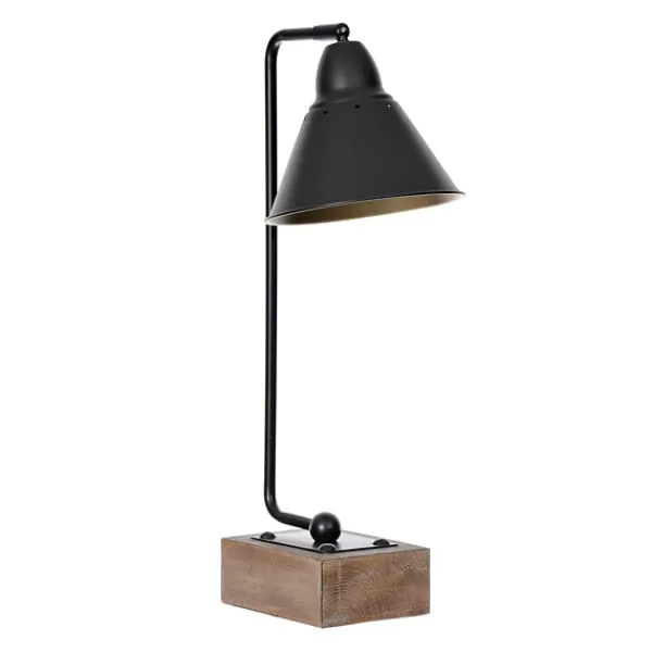 Table Lamps-Kirkland's Home Louis Matte Metal And Wood Table Lamp Black