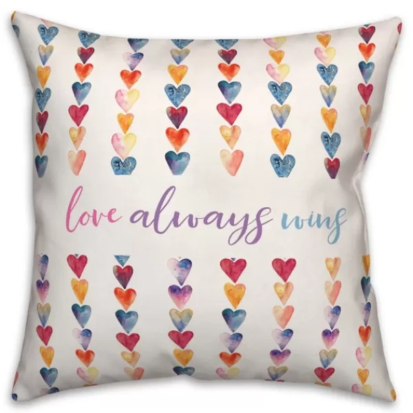 Pillows-Kirkland's Home Love Always Wins Outdoor Pillow White/Multi