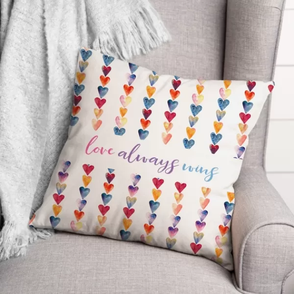 Pillows-Kirkland's Home Love Always Wins Outdoor Pillow White/Multi