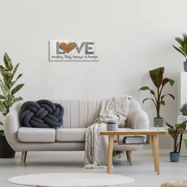 Wall Quotes & Signs-Kirkland's Home Love Makes This House A Home Canvas Wall Plaque White/Gray