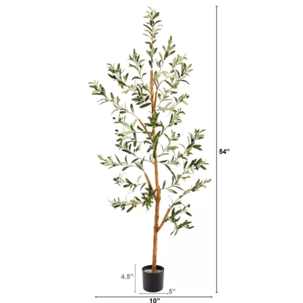 Trees & Topiaries-Kirkland's Home Lucky Olive Tree In Nursery Planter, 54 In.