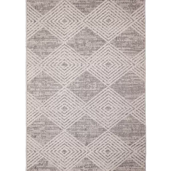Outdoor Rugs-Kirkland's Home Luxe Diamond Outdoor Area Rug, 7X10 Gray