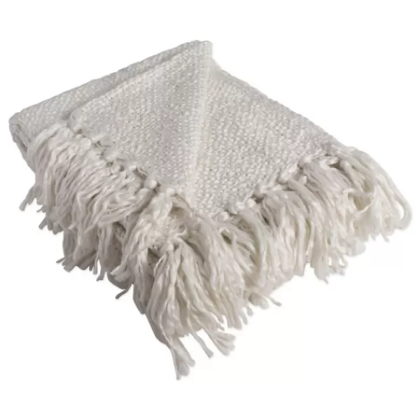 Blankets & Throws-Kirkland's Home Luxe Knit Fringed Throw Ivory