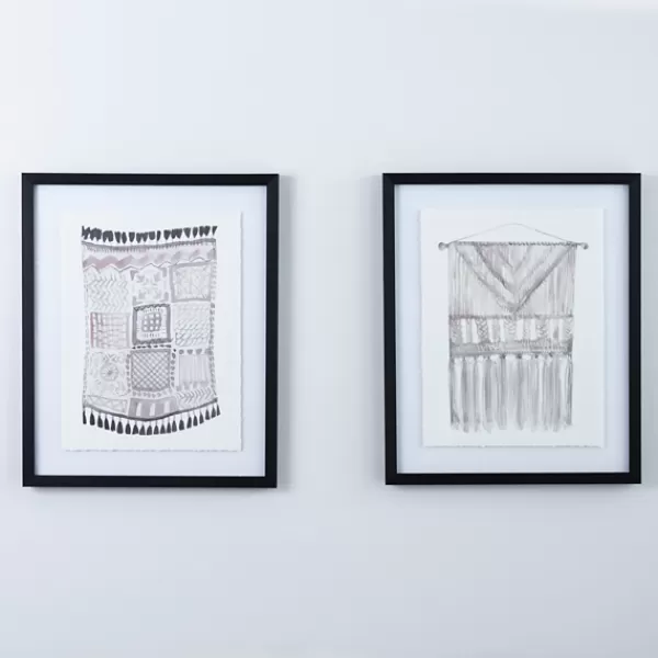 Framed Art-Kirkland's Home Macrame I Framed Art Print White/Gray