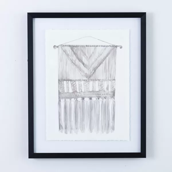 Framed Art-Kirkland's Home Macrame Ii Framed Art Print White/Gray