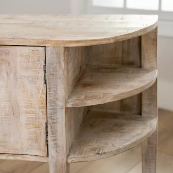 Entryway Furniture-Kirkland's Home Maeve Wash Console Table White