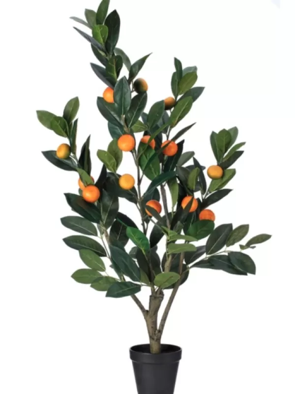 Trees & Topiaries-Kirkland's Home Mandarin Orange Tree In Black Planter