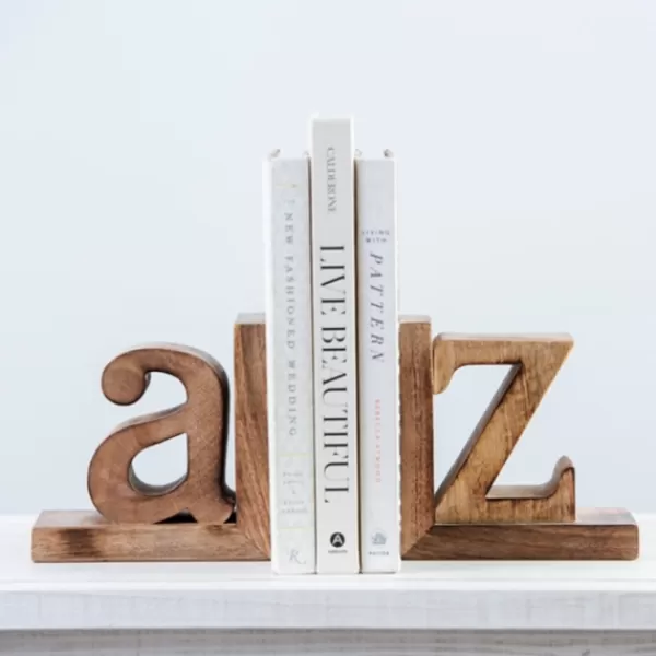 Decorative Accents-Kirkland's Home Mango Wood 2-Pc. A And Z Bookends