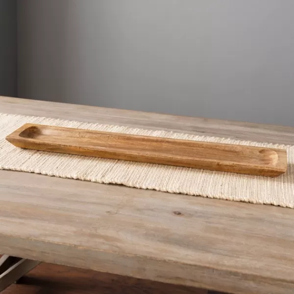 Decorative Bowls & Jars-Kirkland's Home Mango Wood Bowl Runner Brown