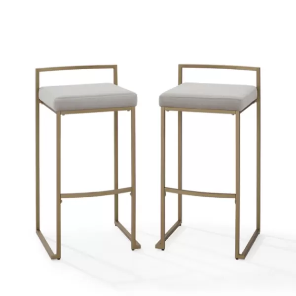 Bar Stools & Counter Height Stools-Kirkland's Home Marley And Gold Bar Stools, Set Of 2 Gray