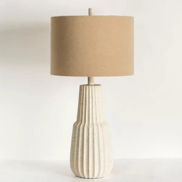 Table Lamps-Kirkland's Home Marsha Cream Speckled Table Lamp Tan