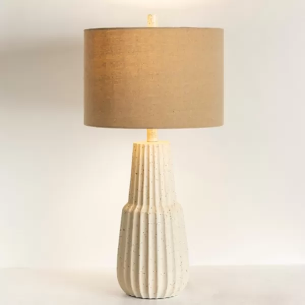Table Lamps-Kirkland's Home Marsha Cream Speckled Table Lamp Tan