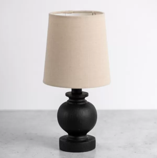 Table Lamps-Kirkland's Home Matte Black Baluster Mini Table Lamp Tan