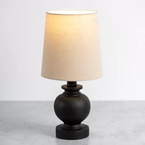 Table Lamps-Kirkland's Home Matte Black Baluster Mini Table Lamp Tan
