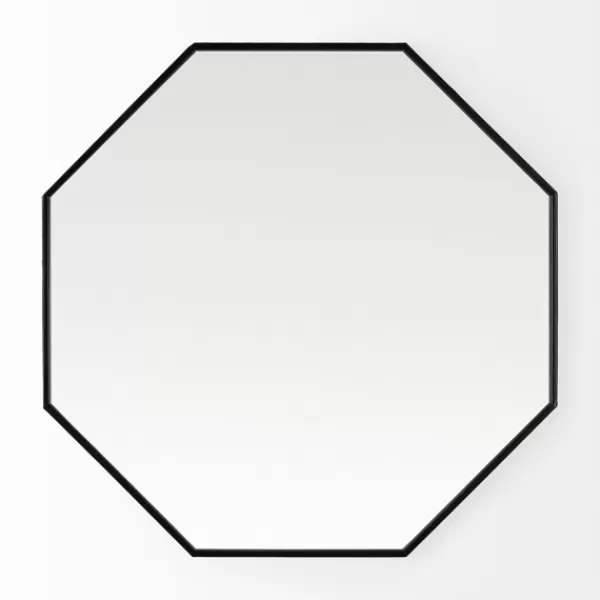 Decorative Mirrors-Kirkland's Home Matte Black Octagonal Wall Mirror
