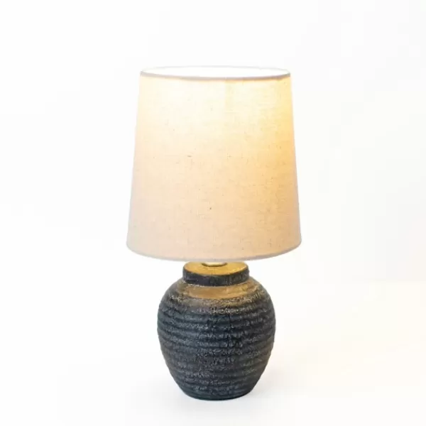 Table Lamps-Kirkland's Home Matte Charcoal Ribbed Mini Table Lamp Tan