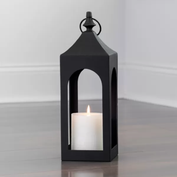Lanterns-Kirkland's Home Matte Hampshire Metal Lantern, 24 In. Black