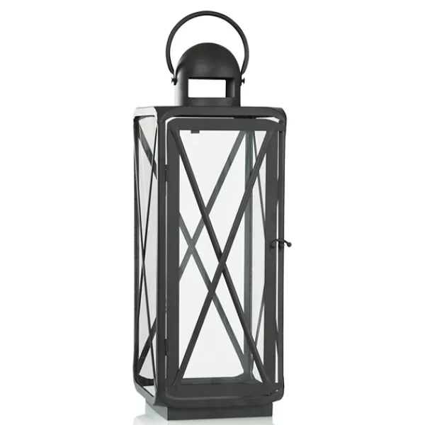 Lanterns-Kirkland's Home Matte Lattice Lanterns, Set Of 2 Black