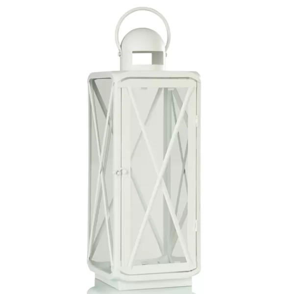 Lanterns-Kirkland's Home Matte Lattice Lanterns, Set Of 2 White