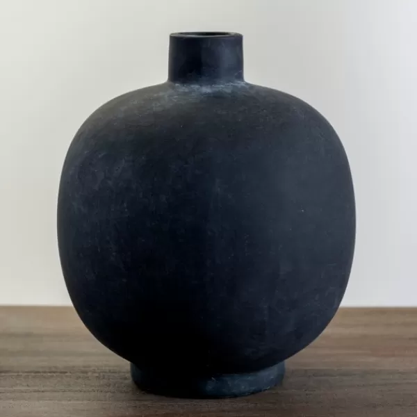 Vases-Kirkland's Home Matte Round Vase Black