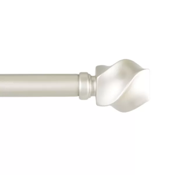 Curtain Rods & Hardware-Kirkland's Home Matte Silver Modern Twist Curtain Rod, 72 In.